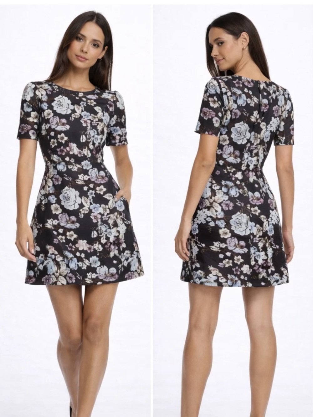 Gal Meets Glam Presley Floral Jacquard Dress